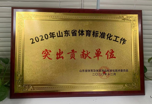 恭喜VSPORTS体育官网體育榮獲山東省體育及體育用品標(biāo)準(zhǔn)化技術(shù)委員會(huì)授予“突出貢獻(xiàn)單位”榮譽(yù)稱號(hào)